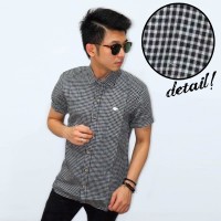 Kemeja Short Gingham Check Black