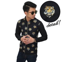 Jacket Printed Tiger Face Unisex Black