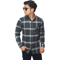 Kemeja Flanel Big Tartan Dark Grey