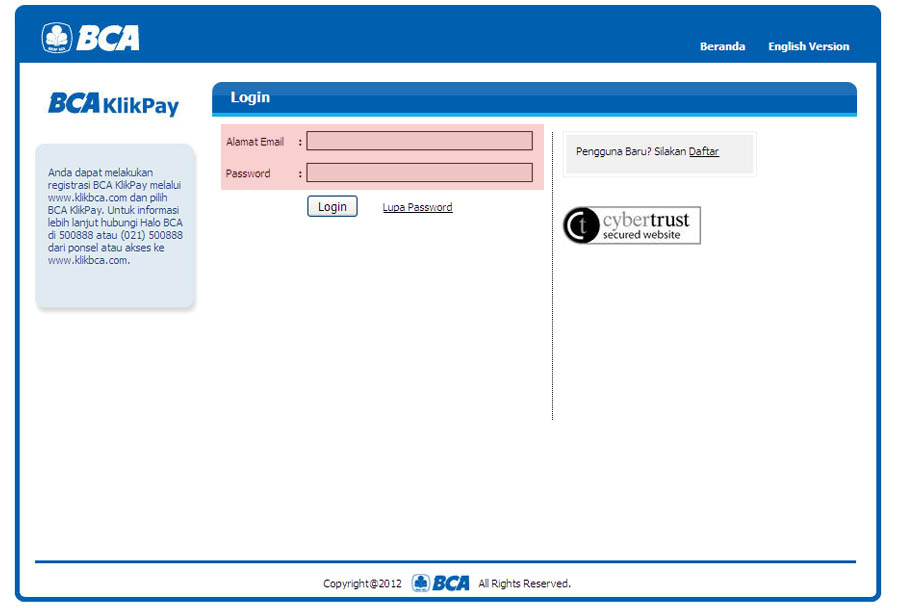 Pembayaran melalui kartu kredit dan Online Payment